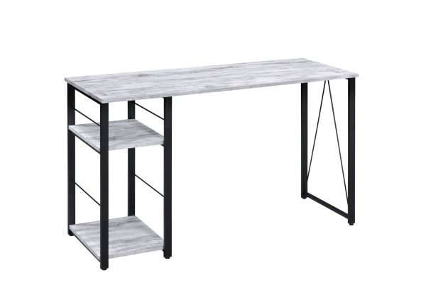 47" Antiqued White and Black Writing Desk - Image 2