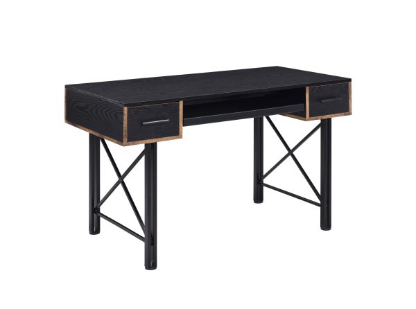 47" Black Computer Desk With Two Drawers - Image 3