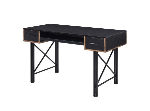 47" Black Computer Desk With Two Drawers - Image 2