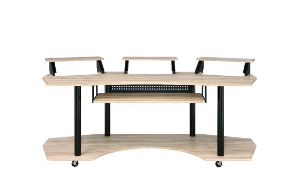 83" Natural and Black Music Recording Studio Desk - Image 2