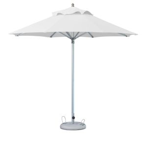 10' White Polyester Round Market Patio Umbrella