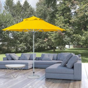 10' Yellow Polyester Round Market Patio Umbrella