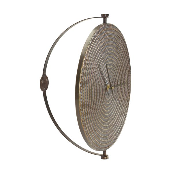 15" Circle Bronze Metal Analog Wall Clock - Image 3