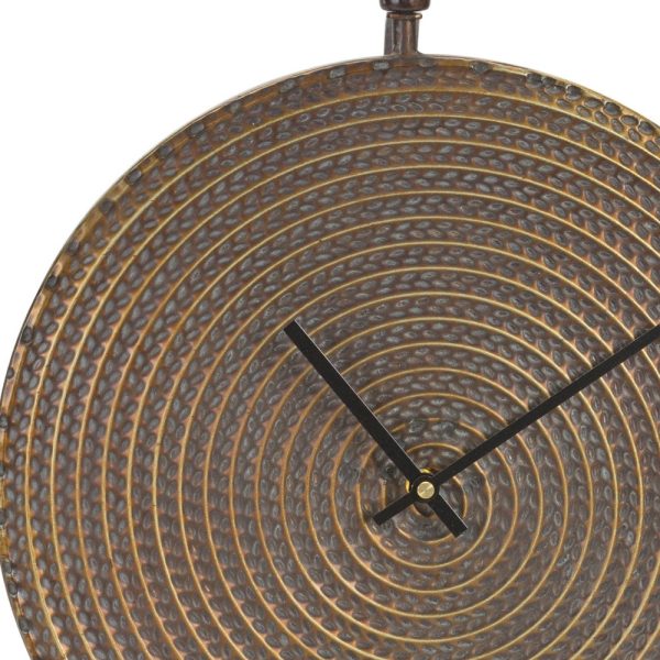 15" Circle Bronze Metal Analog Wall Clock - Image 4