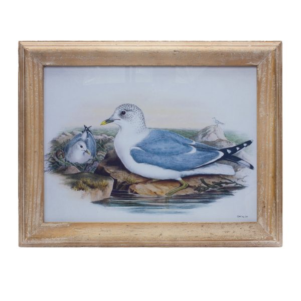 13" X 17" Natural and Blue Bird Solid Wood Framed Art - Image 2