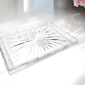 16" Clear Rectangular Crystal Serving Tray