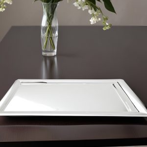 16" Silver Stainless Steel Serving Tray