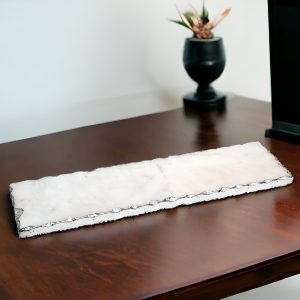 18" White Rectangular Marble Vanity Tray