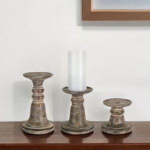 Set Of Three Brown Flameless Tabletop