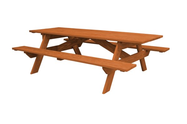 94" Cedar Chest Solid Wood Outdoor Picnic Table - Image 2