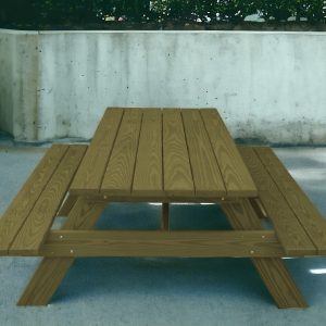 94" Green Solid Wood Outdoor Picnic Table