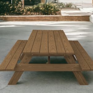 94" Wood Brown Solid Wood Outdoor Picnic Table