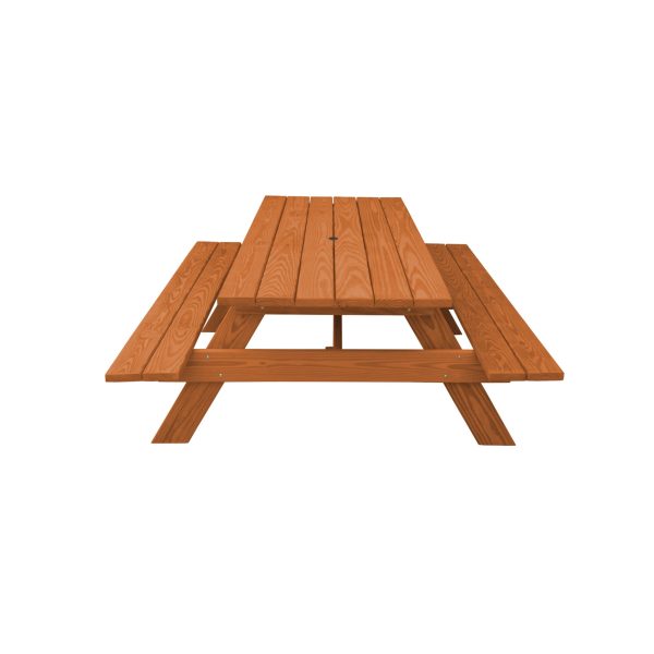 94" Cedar Chest Solid Wood Outdoor Picnic Table with Umbrella Hole - Image 2