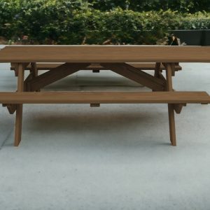 94" Wood Brown Solid Wood Outdoor Picnic Table