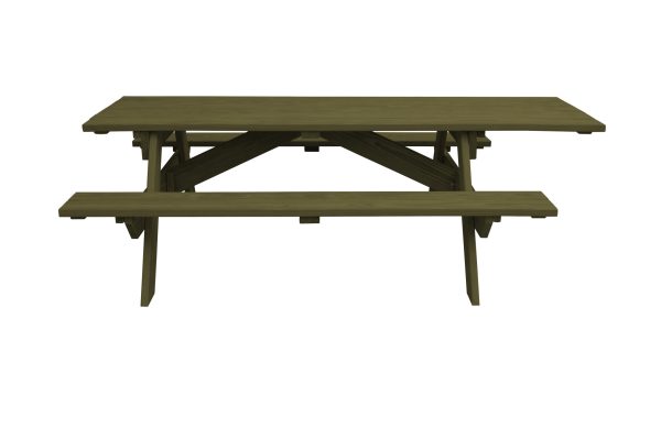 94" Green Solid Wood Outdoor Picnic Table - Image 2