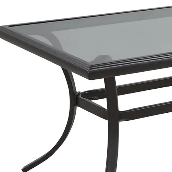 21" Black Metal Outdoor Chat Table - Image 3