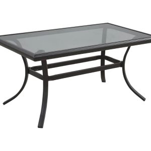 21" Black Metal Outdoor Chat Table