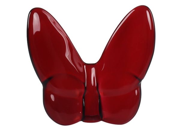 3" Burgundy Crystal Butterfly Figurine Tabletop Sculpture - Image 2