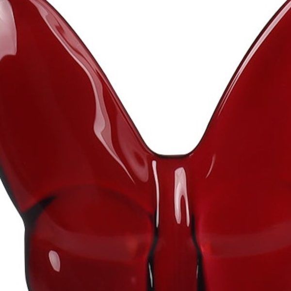 3" Burgundy Crystal Butterfly Figurine Tabletop Sculpture - Image 3