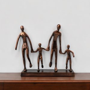 13" Copper Aluminum Family Of Four Tabletop Sculpture