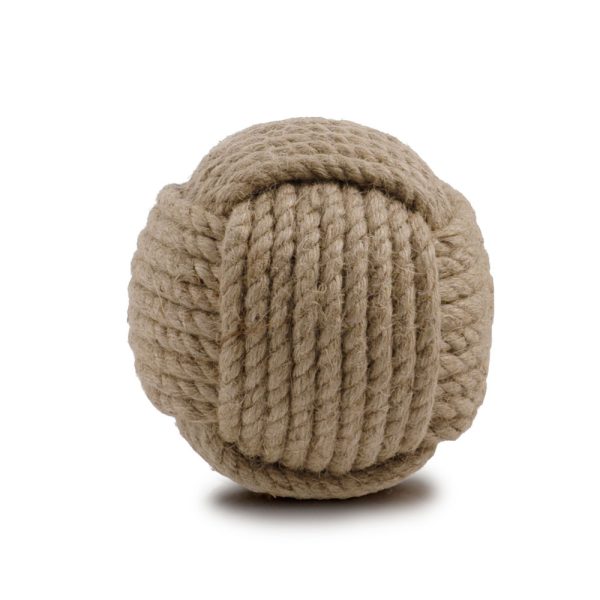 6" Natural Jute Decorative Orb Tabletop Sculpture - Image 2