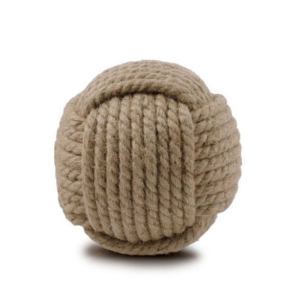 6" Natural Jute Decorative Orb Tabletop Sculpture - Image 3