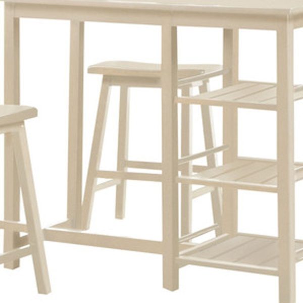 43" Beige Solid Wood Console Table - Image 4