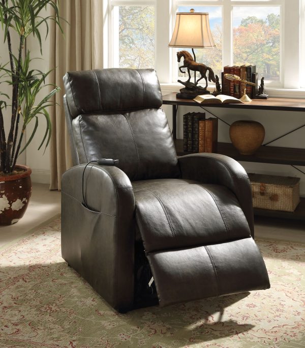 28"  X 37" X 40" Dark Gray Pu Recliner With Power Lift