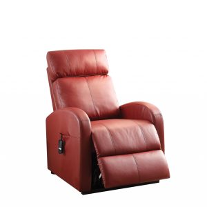 Faux Leather Power Motion Lift Recliner In Red