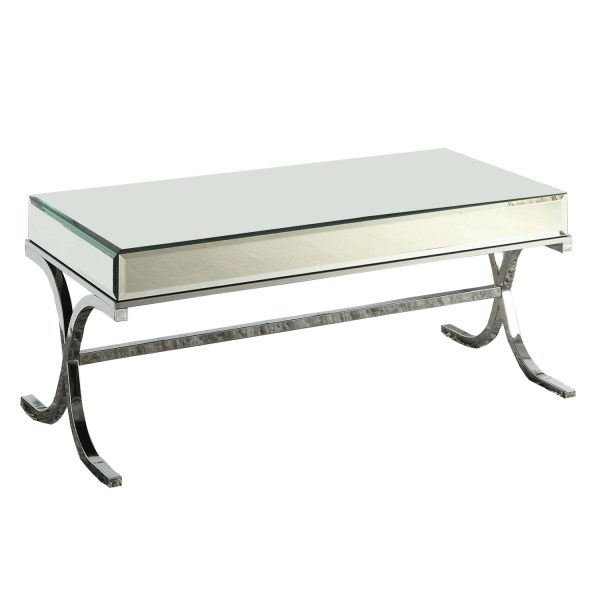 42" X 21" X 19" Mirrored Top And Chrome Coffee Table - Image 3