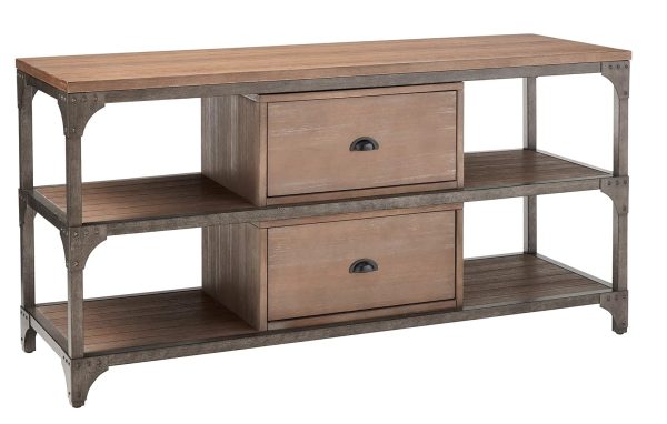 60" Wood Brown Open Shelving TV Stand - Image 3