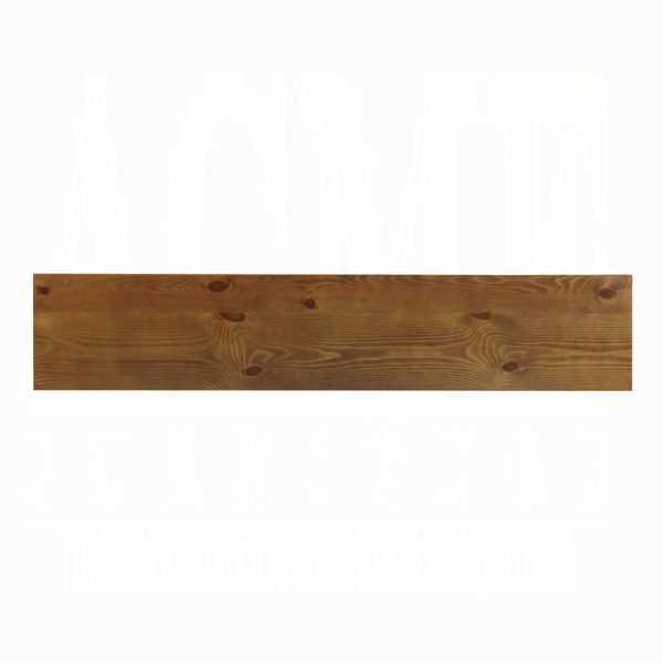 72" Oak Solid and Manufactured Wood Floor Shelf Console Table With Shelves - Image 3