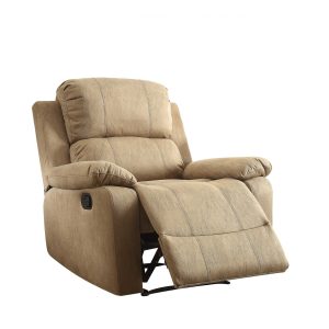 38" X 38" X 39" Brown Polished Microfiber Fabric Recliner