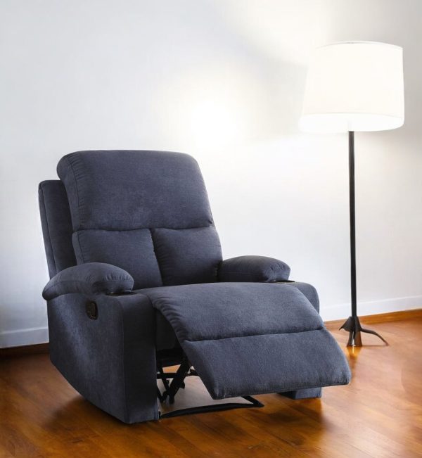 32" Blue Linen Recliner - Image 4