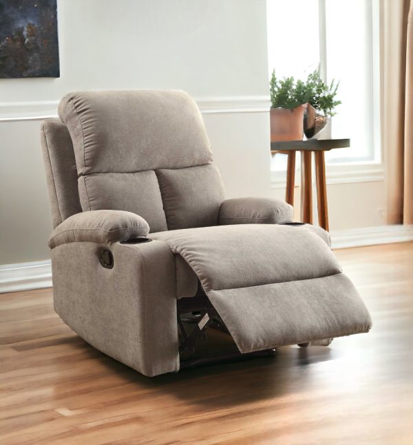 32" Gray Linen Recliner - Image 3