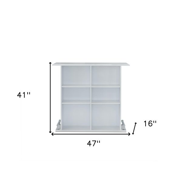 47" White Rectangular Manufactured Wood Bar Table - Image 4