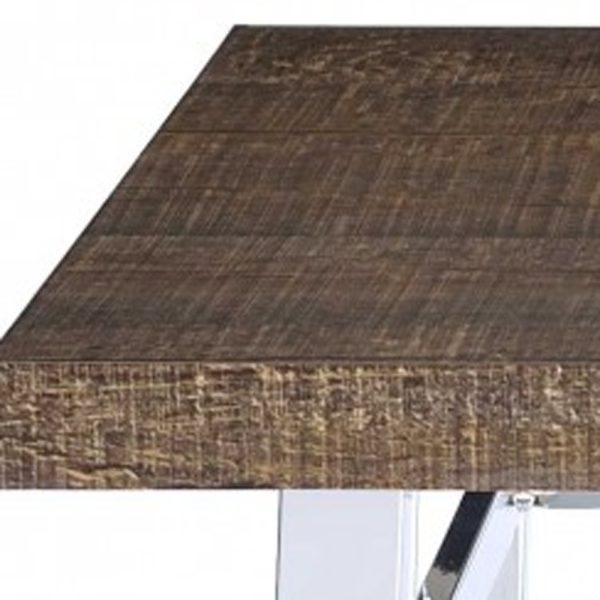 30" Brown And White Square Manufactured Wood Bar Table - Image 2