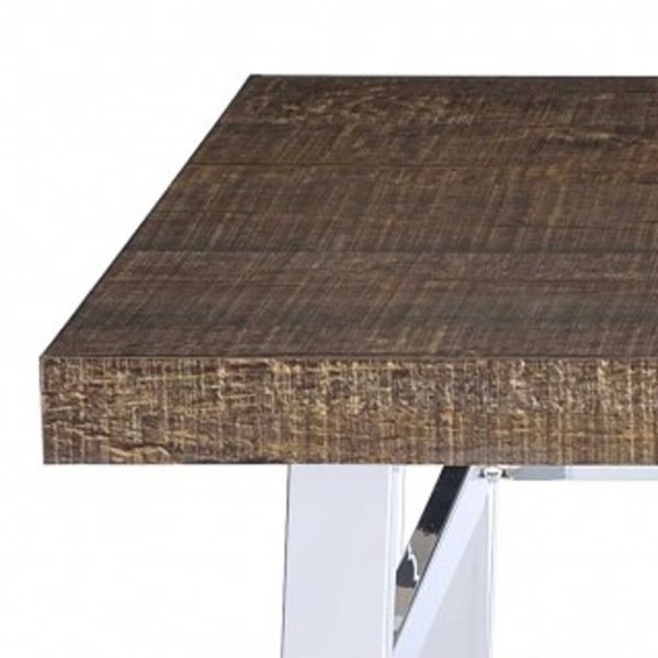 30" Brown And White Square Manufactured Wood Bar Table - Image 3