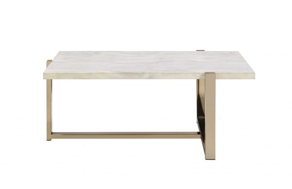 43" X 26" X 18" Chrome And White Metal Tube Coffee Table - Image 4