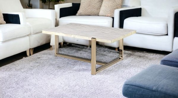 43" X 26" X 18" Chrome And White Metal Tube Coffee Table - Image 3