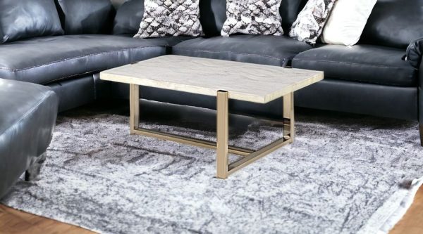 43" X 26" X 18" Chrome And White Metal Tube Coffee Table - Image 2