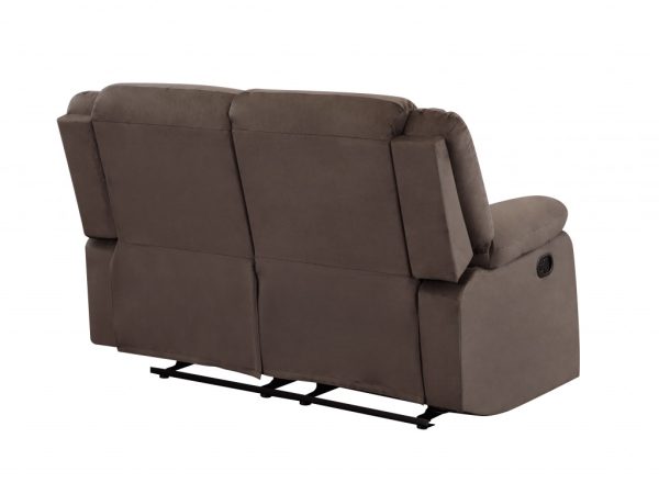 60" Brown Microfiber Manual Reclining Loveseat - Image 4