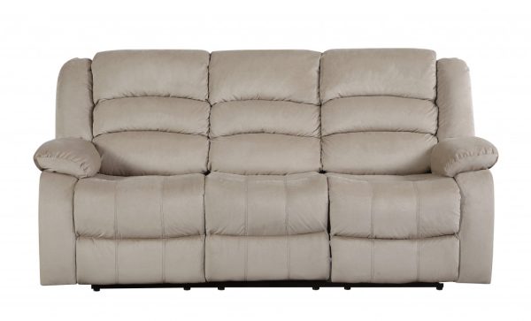 Three Piece Indoor Beige Microsuede Six Person Seating Set - Image 4