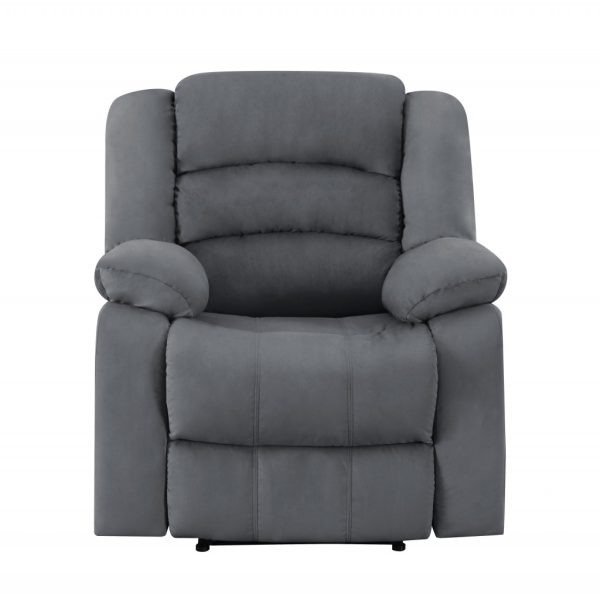 Three Piece Indoor Gray Microsuede Six Person Seating Set - Image 2