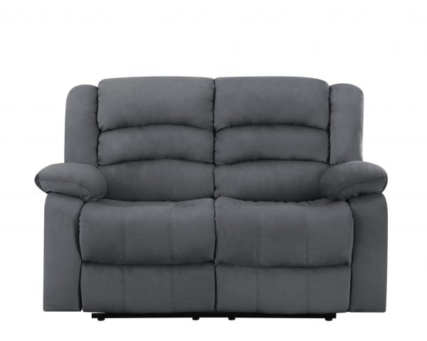 Three Piece Indoor Gray Microsuede Six Person Seating Set - Image 3