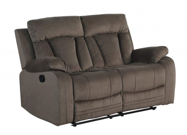 40" Modern Brown Fabric Loveseat - Image 2