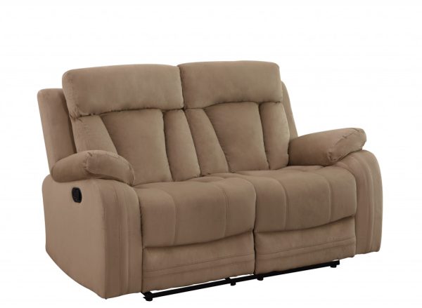 63" Beige Leather Match Recliner - Image 3