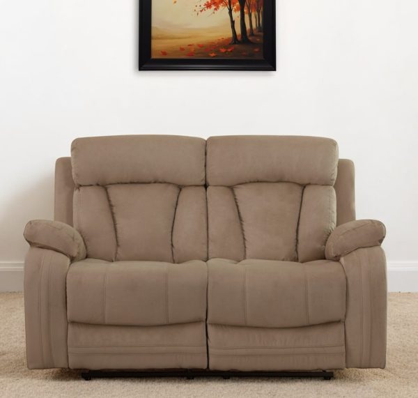 63" Beige Leather Match Recliner - Image 2