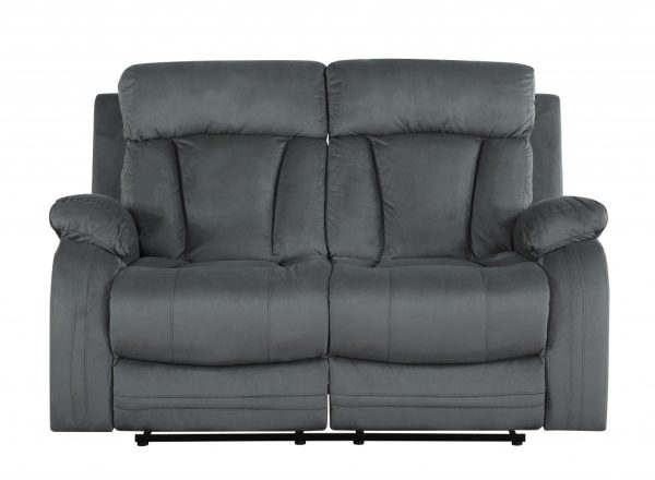 Three Piece Indoor Gray Microsuede Six Person Seating Set - Image 2