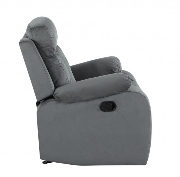 40" Modern Grey Fabric Loveseat - Image 4